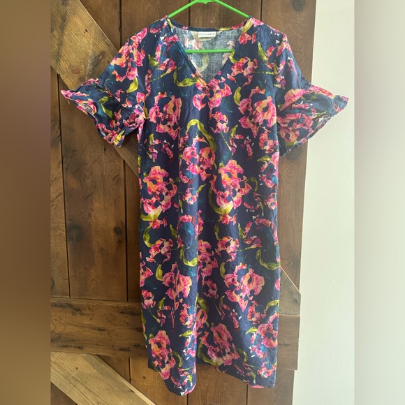 Floral Mini Dress in Pink and Blue - Picture 4 of 4